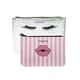 Colorbar Lips & Lashes Flat Pouches(Set Of Two) - White+Blush Pink 1's - Makeup Bags & Cases