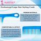 Majestique Large Hair Styling Comb for Curly Hair, Long Hair - Color May Vary 1's - Hair Brushes