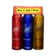 Revlon Perfumed Body Spray Combo Pack 2+1 (Charlie Red+ Blue+ Gold) 150ml each 3's - Deodorants/Roll-Ons