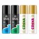 St. John Cobra Limited Edition Deodorant Body Spray Combo (Cool 150 ml + Sports 150 ml) + Cobra Deodorant Spray Combo (Envy 150 ml + Toxic 150 ml) 1's - Men Deodorants/Roll-Ons
