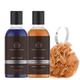 The Man Company Body Wash with Patchouli & Sea Salt Bergamot & Mandarin SLS & Paraben Free 250ml x 2 (With Free 2 Complementary Loofah) 940 gm - Shower Gels & Body Wash