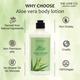 The Love Co. Aloe Vera Body Lotion - Daily Skin Moisture for Men and Women - Intense Hydration for Dry Skin 250 ml - Creams/Oils/Lotions