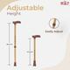 Paxmax Height Adjustable Wooden Coating Walking Stick - Walker & Walking Stick