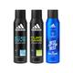 Adidas Pure Game 150ml + UEFA Best Of The Best 150ml + Ice 150ml Deodorant Set 3's - Men Deodorants/Roll-Ons