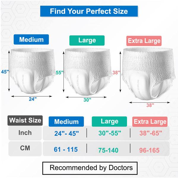 AroKleen Premium Pull Ups Disposable Adult Diaper (XL) (96 cm - 165 cm) (Pack of 12 x 10's) 1's - Adult Diapers & Pads
