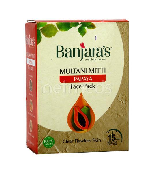 Netmeds | Banjaras 15Minute Multani Face Pack Powder - Papaya 100 gm