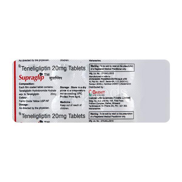 Supraglip 20mg Tablet 10'S - Diabetes-Ant