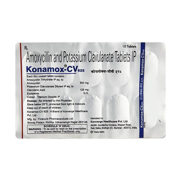 Konamox CV 625mg Tablet 10'S - Bacterial Infections-Pen