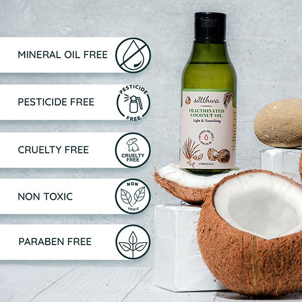 Satthwa Light & Nourishing Fractionated Coconut Oil 150 ml - Carrier Oils