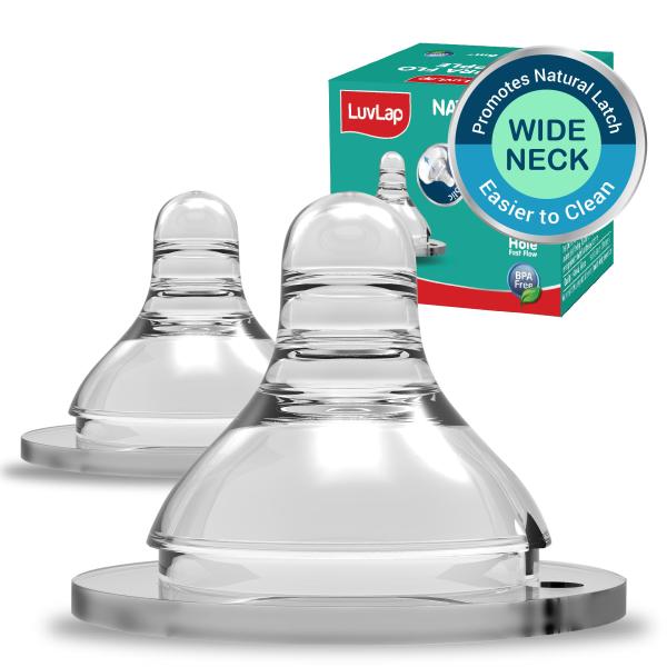 Netmeds | LuvLap Natura Flo Wide Neck Nipple - Fast Flow (L) 1's