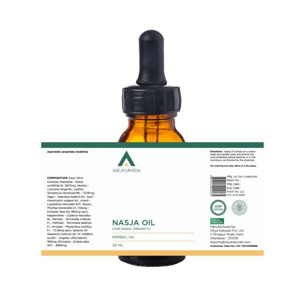 Age Ayurveda Nasja Herbal Nasal Drops Oil (Pack of 5 x 30 ml) - Speciality Medicines
