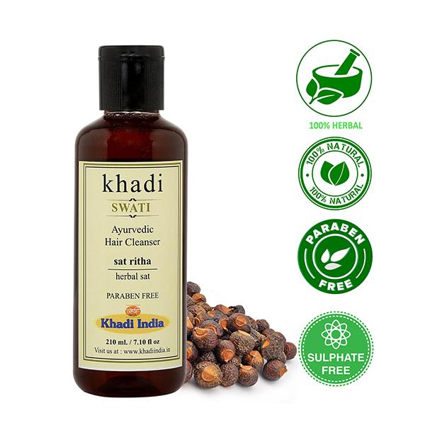 Khadi Swati Ayurvedic Hair Cleanser - Sat Ritha 210 ml - Shampoos