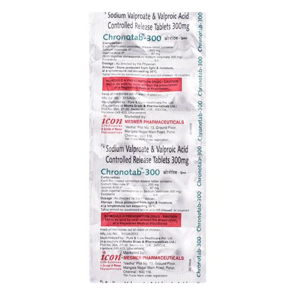 CHRONOTAB 300mg Tablet 10's - Epilepsy/Convulsion-Ant