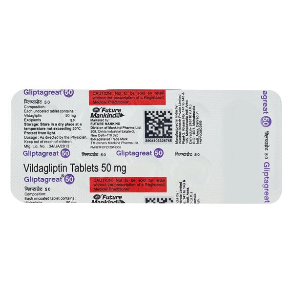 GLIPTAGREAT 50 Tablet 10's - Diabetes-Ant