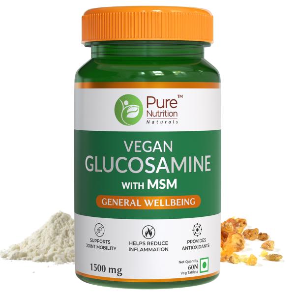 Netmeds | Pure Nutrition Vegan Glucosamine with MSM 1500 mg Veg Tablet 60's