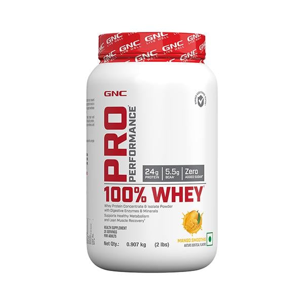Netmeds | GNC Pro Performance 100% Whey Protein Powder - Mango Smoothie 0.907 kg