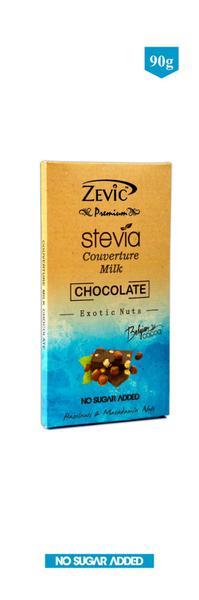 Zevic Couverture Milk Chocolate - Macadamia & Hazelnut 90 gm - Nutritional Bars