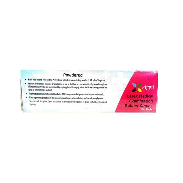 Arpii Powdered Latex Examination Gloves - Medium 100's - Gloves - S