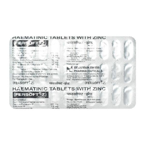 FERSOFT Z Tablet 30's - Iron Supplement/Anaemia-Vma