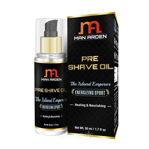 Man Arden Pre Shave Oil-The Island Emperor (Energizing Sport)-Healing & Nourishing 50 ml - Pre & Post Shaves