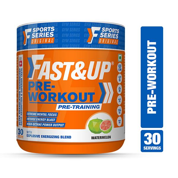 Netmeds | Fast&Up Pre-Workout Advanced Supplement Powder - Watermelon Flavour 300 g