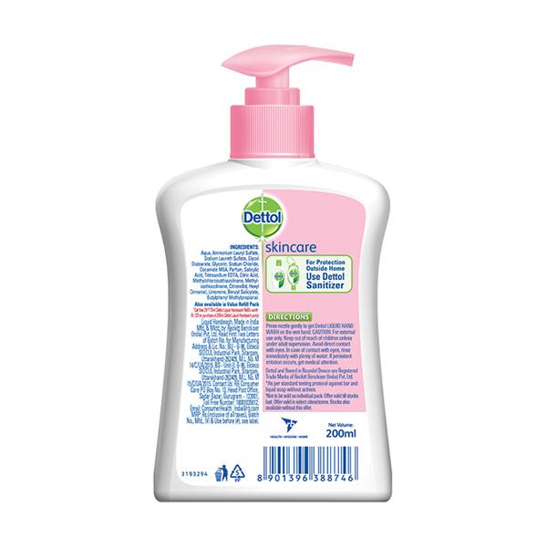 Dettol Liquid Handwash - Skincare 200 ml + Free Dettol Liquid Handwash Refill - Skincare (Pack of 2 x 175 ml) - Hand Wash & Soaps