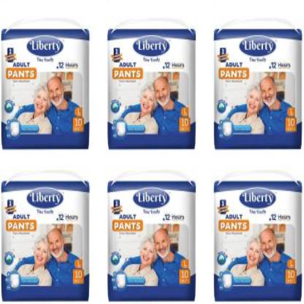 Netmeds | Liberty Premium Adult Diaper Pants (L) (Pack of 6 x 10's)
