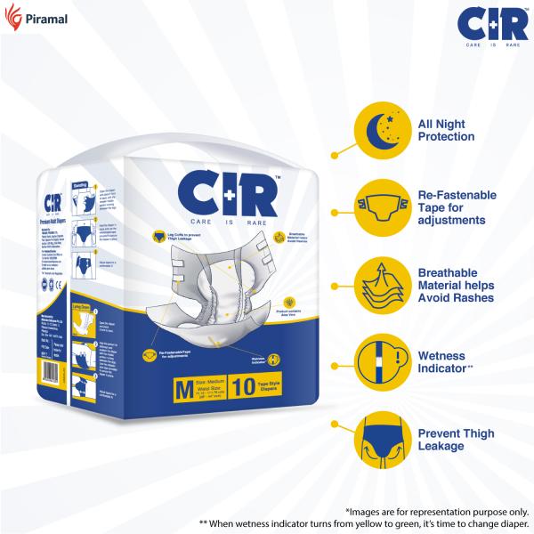 CIR Premium Adult Diapers - Tape (M) 10's - Adult Diapers & Pads