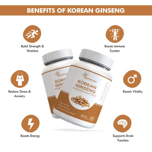 Herbal Max Korean Ginseng 800mg Capsule 60's - Sexual Care