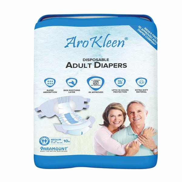 Netmeds | AroKleen Disposable Adult Diaper (M) (72 cm - 102 cm) 10's
