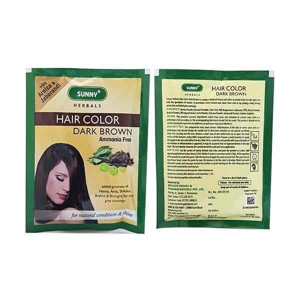 Netmeds | Bakson's Hair Colour Powder - Dark Brown 240 gm 12's