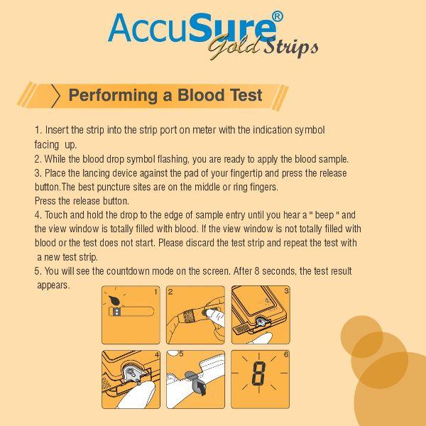 AccuSure Gold Blood Glucose Test Strip 50's - Blood Glucose Monitors/Strips