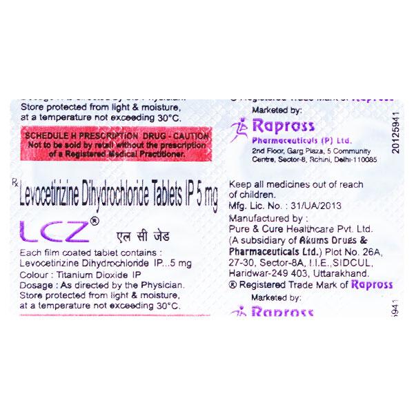 LCZ 5MG TABLET 10'S - Allergies-Ant