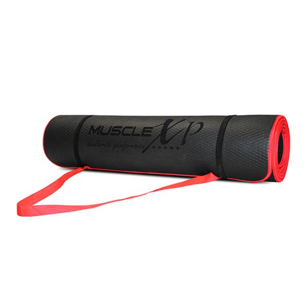 MuscleXP EVA Yoga Mat with Carrying Strap - Black 1's - Workout Essentials