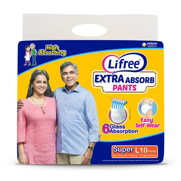 Netmeds | Lifree Extra Absorb Diaper Pants - Super (L) 10's