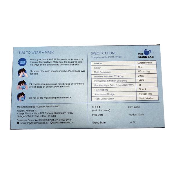 The Mask Lab Disposable Surgical 3 Ply Face Masks (Pack of 10) - Face Mask