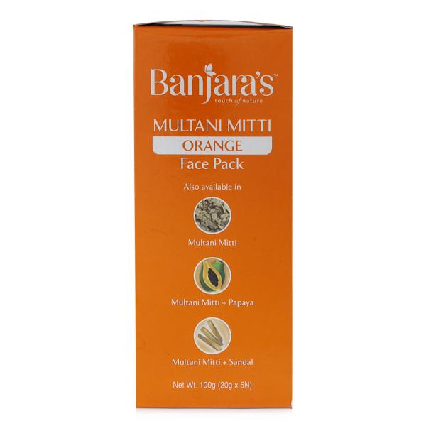 Banjaras Tan Free Multani Mitti Face Pack - Orange 50 gm - Face Packs