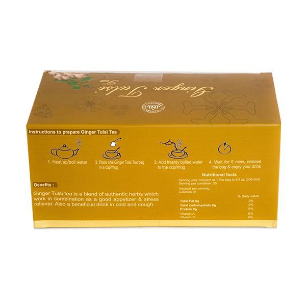 Jindal Herbal Tea Bag Sachets - Ginger Tulsi 25's - Teas