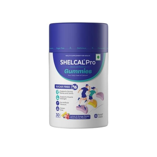 Netmeds | Shelcal Pro Sugar Free Gummies - Lemon and Orange Flavour, Mixed Berries Flavour 30's