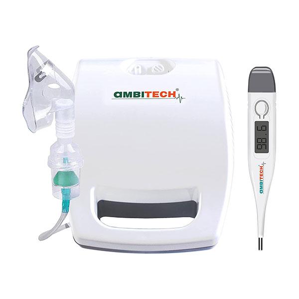 Netmeds | Ambitech Compressor Nebulizer Machine 1's + AmbiTech Digital Thermometer 1's
