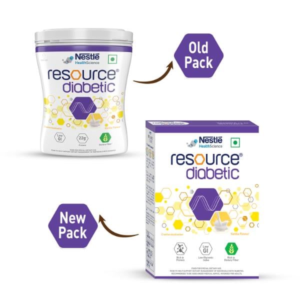 Nestle Resource Diabetic Powder - Vanilla Flavour 400 gm (Pet Jar) - Diabetes (Fitness)