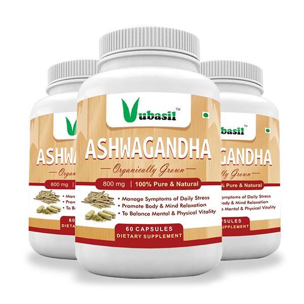 Vubasil Ashwagandha 800 mg Capsule (Pack of 3 x 60's) - Ashwagandha