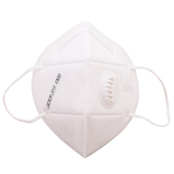 KN95 Face Mask With One Valve (Adult Free Size) - White (Pack of 1) - Face Mask