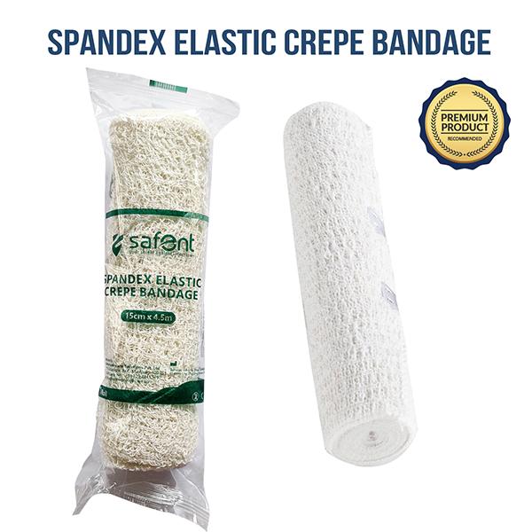 Safent Spandex Elastic Crepe Bandage (15 cm X 4.5 m) - Bandages