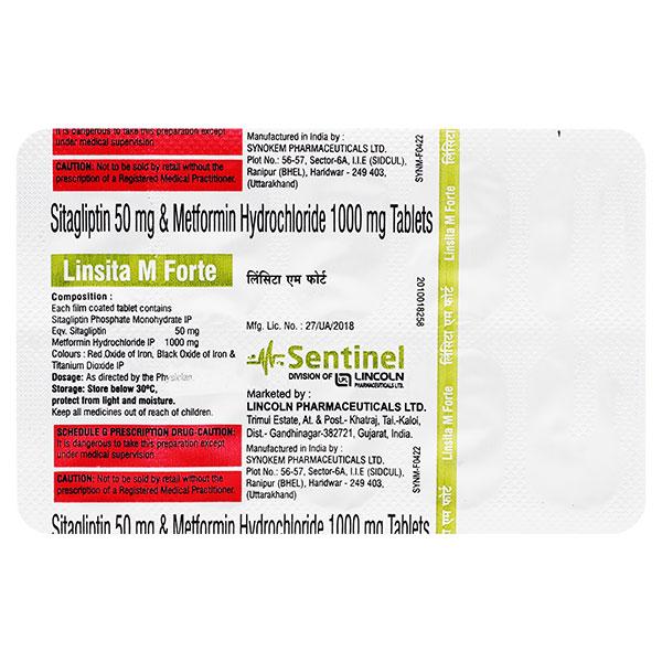 LINSITA M FORTE Tablet 10's - Diabetes-Ant