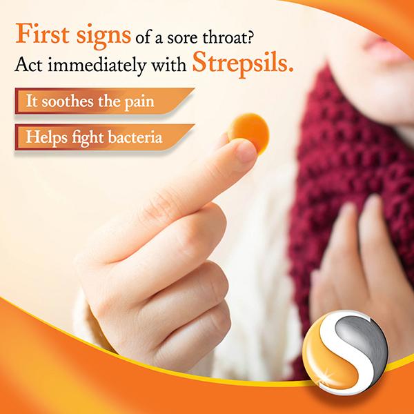 Strepsils Lozenges - Orange 100's + 4's Free - Sore Throat Lozenges