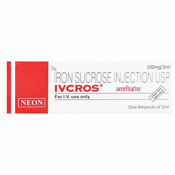 Ivcros 100mg Injection 5ml - Iron Supplement/Anaemia-Vma