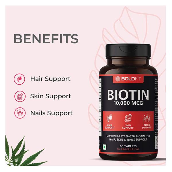Boldfit Biotin 10000 mcg Tablet 60's - Hair & Skin