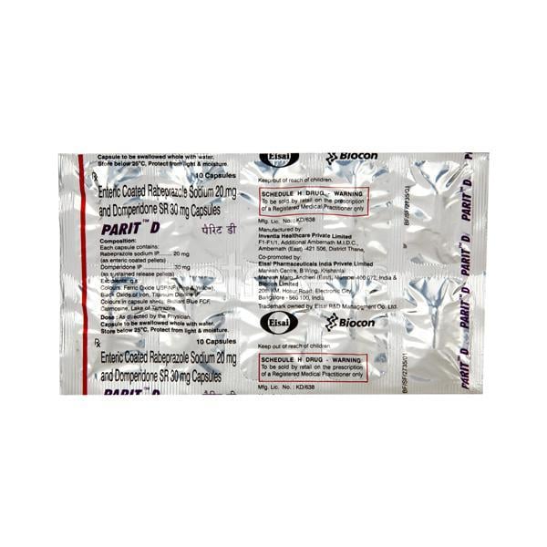 Parit D Capsule 10'S - Ulcer/Reflux/Flatulence-Aaa