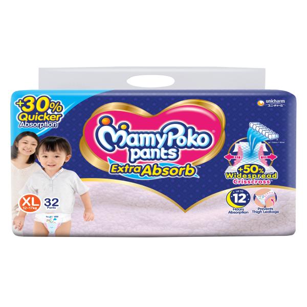 Netmeds | MamyPoko Pants Extra Absorb Diapers (XL) 32's